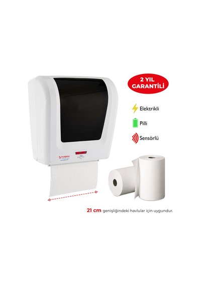 Mulpex Sensörlü Fotoselli Otomatik Kağıt Havlu Makinesi 21 cm. Be Beyaz