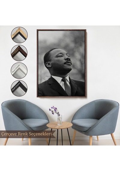 Çerçeveli Martin Luther King Dekoratif Kanvas Duvar Tablosu-6374