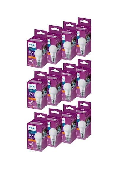 Philips Led 10-75W Ampul 2700K Sarı Işık 12Li