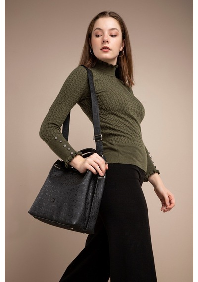 Jps-örgü Detaylı 4 Bölmeli Kadın Omuz Çantası 4031 Siyah Kampanya Fiyatı Aynı Gün Kargo - Siyah