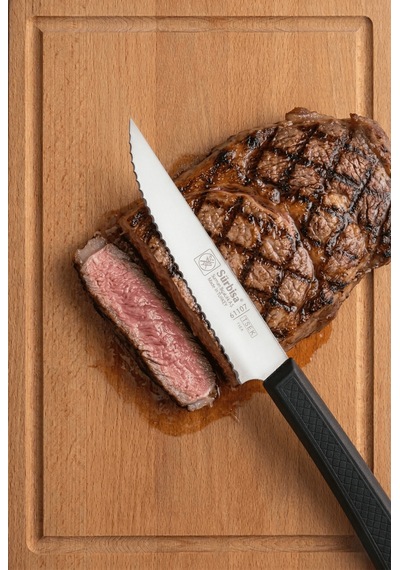 Biftek Et Steak Bıçağı Lazerli Tırtıklı Bıçak Nusret'in Et Kesme Bıçağı Sürmene Sürbisa 61107