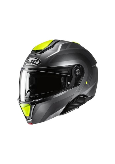 Hjc İ91 Arven MC3HSF Çene Açılır Motosiklet Kaskı Gri Neon Sarı