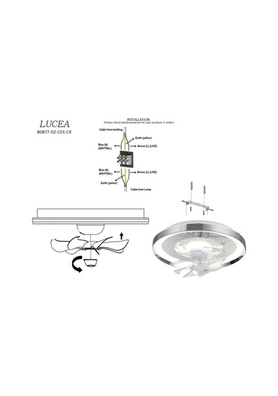 Lucea Borri 02 Fan Plafonyer Çok Renkli