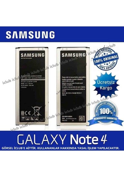 Samsung Uyumlu Galaxy Note 4 Batarya Pil N910