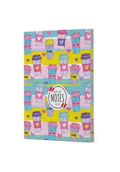 Kahve 10 - Yan Boyamalı Çizgili Defter