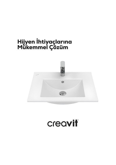 Creavit Su 60 Cm Lavabo Beyaz