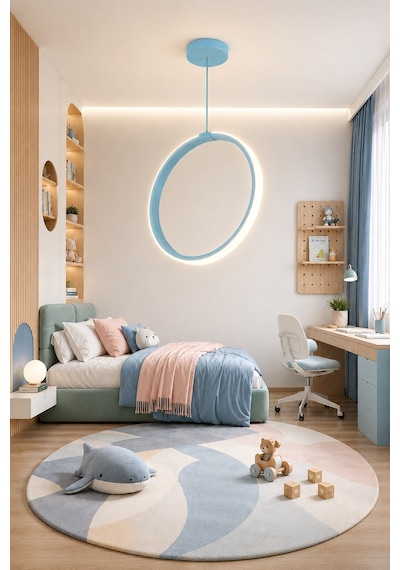 Raven Led Sarkıt Avize Çocuk Odası Günışığı Açık Mavi