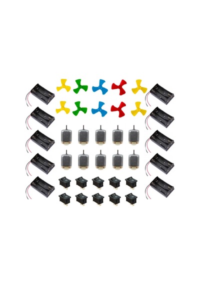 Motor Pervane Set 10 Lu Motor Pervane 2li Pil Yuvası On-off Anahtar
