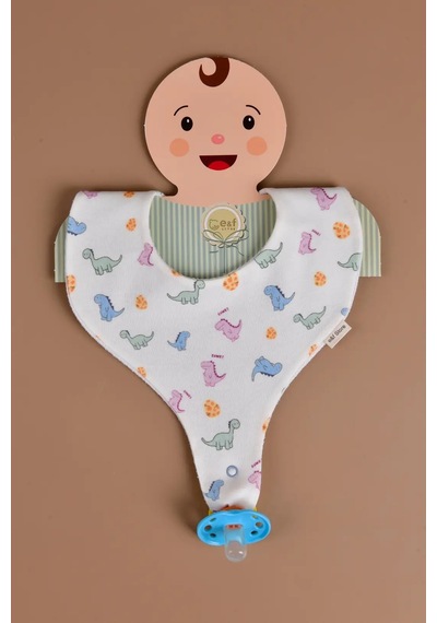 E&f Store Erkek Bebek 3'lü Sıvı Geçirmez Emzik Tutucu Mama Önlüğü - Model 4 Çok Renkli