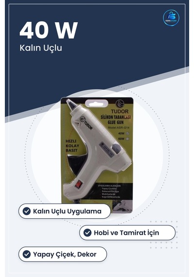 Sıcak Silikon Tabancası 40 W Kalın Uçlu Hobi Tamirat Yapıştırma E