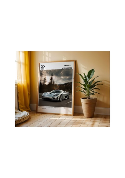 Koenigsegg Ccx Ahşap Çerçeveli Poster Tablo İsveç Hypercar Ahşap 01