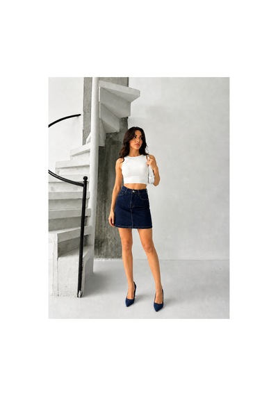 Kene Jeans Lacivert Kısa/mini Denim Kot Etek Lacivert