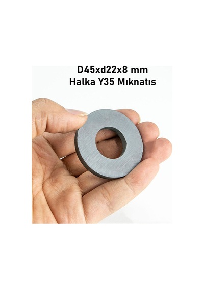Ø45xø22x8 Mm Y35 Halka Ferrit Mıknatıs 25 Adet - Atölye Ve Hobi İçin Magneteksan