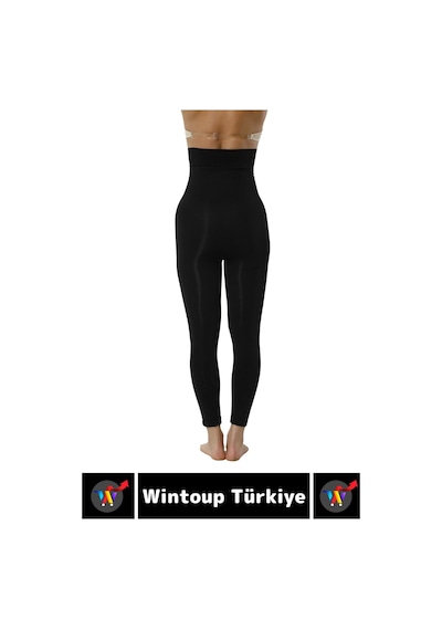 Wintoup Doğal Görünüm Çift Kat Bel Vücut Toparlayıcı Lazer Kesim Yüksek Bel Korse Tayt Çok Renkli
