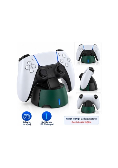 Ps5 Uyumlu Tekli Oyun Kolu Şarj Standı, Led Göstergeli Kontrolcü Şarj İstasyonu, Kompakt Masaüstü Gamepad Şarj Yuvası Yeşil Ps5 Uyumlu Tekli Oyun Kolu Şarj Standı, Led Göstergeli Kontrolcü Şarj İstasyonu, Kompakt Masaüstü Gamepad Şarj Yuvası Yeşil