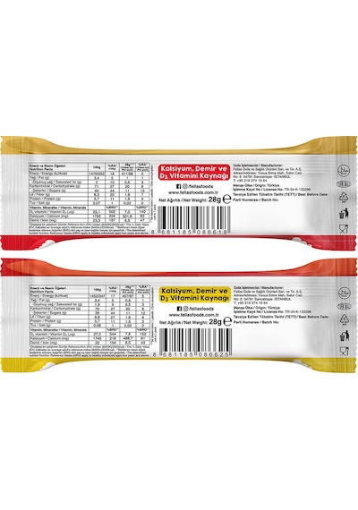Fellas Mini Kids Meyve Bar Muzlu 12 x 28 G + Çilekli 12 x 28 G