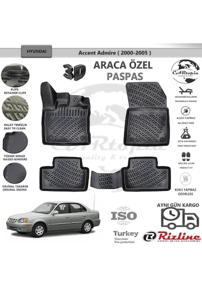 Hyundai Accent Admira / 2001-2005 / Siyah / Rizline Paspas
