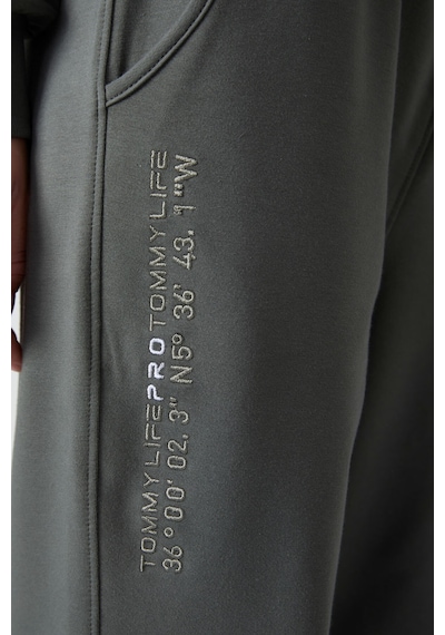 Tommy Life Çağla Kapüşonlu Kanguru Cep Oversize Lastik Paça Kadın Eşofman Takımı - 95288 Çağla
