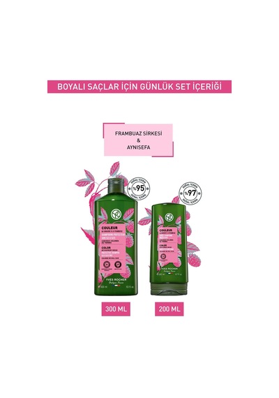 Yves Rocher Boyalı Saçlar Için Couleur Renk Koruyucu Orijinal Boy Şampuan, Saç Kremi Seti