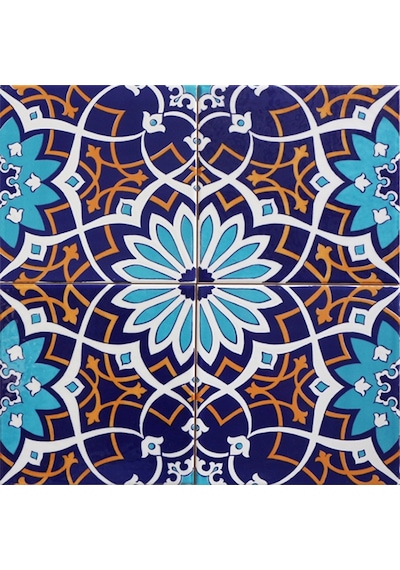 Armada Çini 20x20 Cm SP 202  Çiçek Desen Kütahya İznik Çini Karo