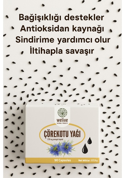Çörekotu Yağı 90 Kapsül Soğuk Sıkım, %100 Doğal,