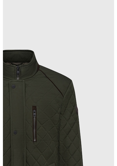 AC&Co / Altınyıldız Classics Erkek Hakı Standart Fit Normal Kesim Dik Yaka Kapitone Desenli Çıtçıtlı Yan Cepli Overcoat Hakı Haki