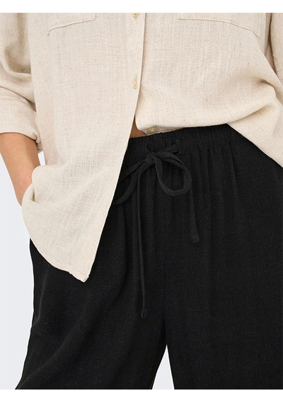Only Onlsıesta Mw Pull-up Lınen Bl Pnt Noos Kadın Black Pantolon - 15322263 Siyah