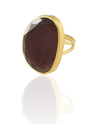 Kadir Jewellery 22 Ayar Altın Kaplama Kadın Fosil Taşlı Yüzük Kuru Erik 14273737