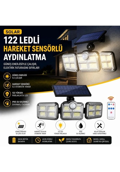 Ergonomik Güneş Enerjili 3'lü Led Dış Mekan Bahçe Lambası Diğer