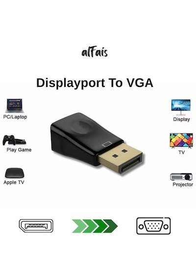 5152 Displayport To Vga Çevirici Dönüştürücü Adaptör