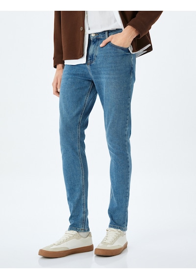 Koton Super Skinny Fit Kot Pantolon - Justin Jean Orta İndigo 5wam40007nd İndigo