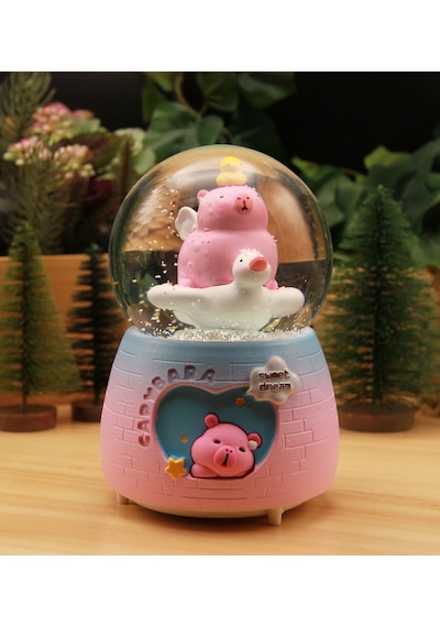 Capybara Kapibara Kar Motorlu, Işıklı Ve Müzikli Mega Boy Kar Küresi-a
