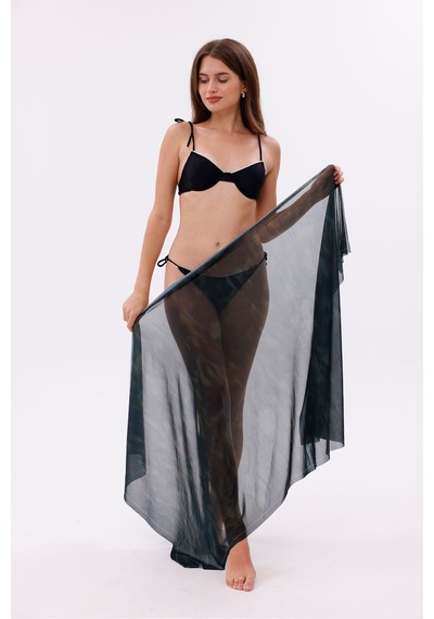 Tarzını Seç İç Gösterir Transparan Pareo - Gölgeli Zarafet Model 150x95 Cm Çok Renkli