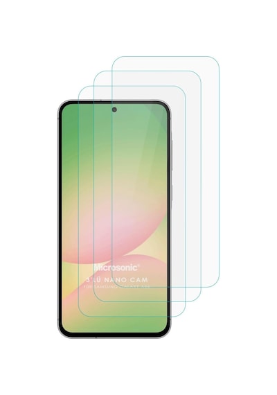 Galaxy A56 Screen Protector Nano Glass Cam Ekran Koruyucu 3 Lü Paket Galaxy A56 İle Uyumlu Ekran Koruyucu - Şeffaf