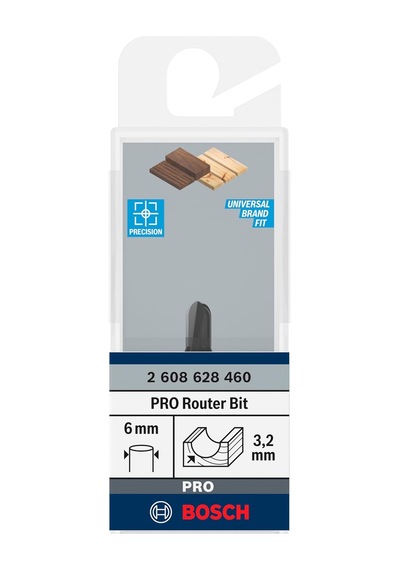 2608628460-000 2608628460 Oyuk Freze 6 Mm R1 3.2 Mm D 6.35 Mm U 9,1 Mm G 40 Mm