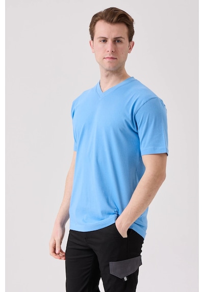 Galanthus V Yaka T-shirt - Nefes Alabilir, Rahat Ve Sade Tasarım A.mavi