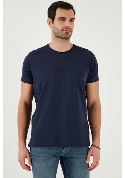 Buratti Pamuklu Slim Fit Bisiklet Yaka Erkek T Shirt 541Follow Lacivert