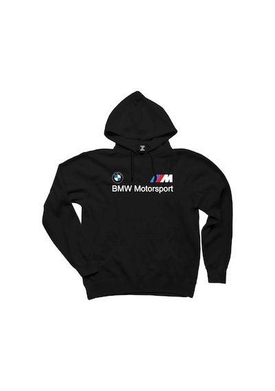 Bmw Logo M Power Motorsport Siyah Kapşonlu Sweatshirt Hoodie Siyah