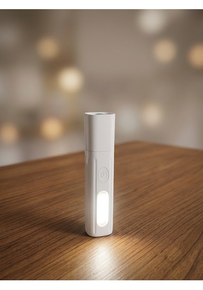 Şarjlı Led El Feneri - Usb Type-c Şarjlı, Zoom Özellikli, 4 Işık Modlu Taşınabilir Mini Fener Açık Mavi