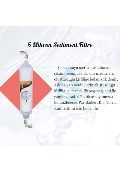 Tüm Kapalı Kasa Su Arıtma Cihazlarına Uyumlu 3'lü Filtre Seti
