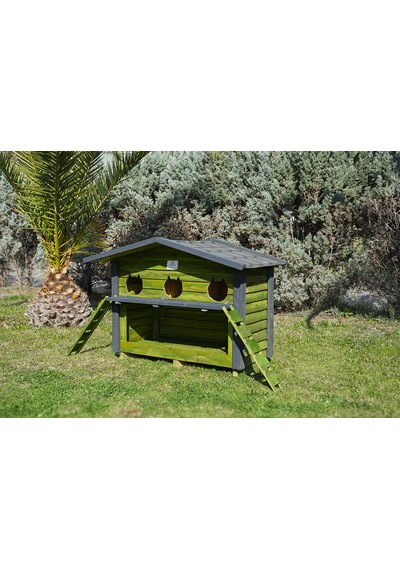 3 Yuvalı Mamalıklı Kedi Evi
