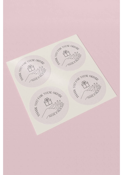 Hediye Kutulu Thank You Sticker 3x3cm St2332 Çok Renkli