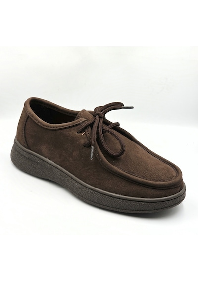 Casso 9791 Kahve Nubuk Hakiki Deri Termolıght Taban Kadın Loafer Ayakkabı