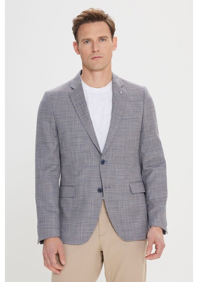 AC&Co / Altınyıldız Classics Erkek Lacı Comfort Fit Rahat Kesim Mono Yaka Casual Blazer Ceket Lacı