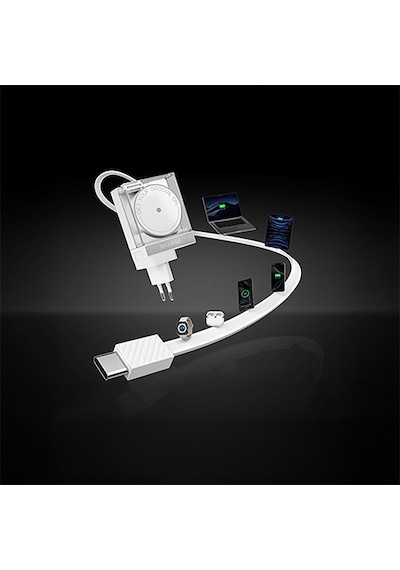 Sharge Retractable 65 Gan Şarj Cihazı - Beyaz