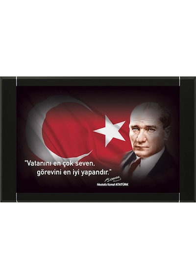 100X150 Cm Grt4 Atatürk Resimli Makam Panosu - Makam Arkalığı