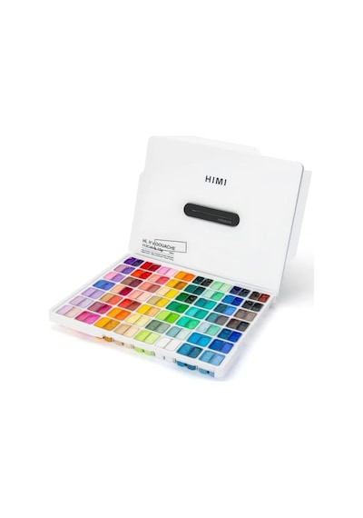 Hımı Twin Cup Gouache Set 112 Renk X 12 Gr Guaj Boya White Case Karışık Renk