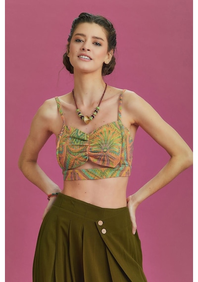 Los Banditos İnce Askılı Cut Out Detay Koton Bralet Yeşil