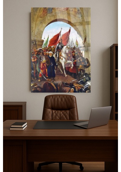 Fatih Sultan Mehmet İstanbul Yatak Cam Tablo Modern Sanat Tablosu Uv Baskılı Canlı Renkler Ofis Ve Çalışma Odası Anlamlı Hediye Seçeneği