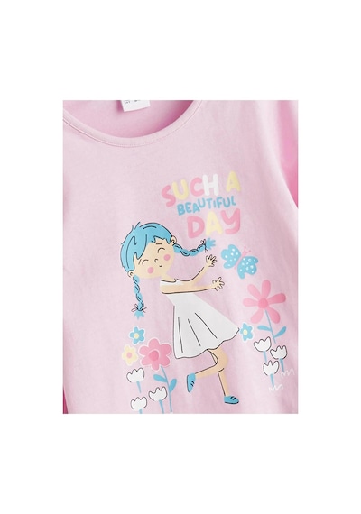 LC Waikiki Lcw Kids Bisiklet Yaka Baskılı Kız Çocuk Pijama Takımı Aqua Blue Prınte LC Waikiki Lcw Kids Bisiklet Yaka Baskılı Kız Çocuk Pijama Takımı Aqua Blue Prınte